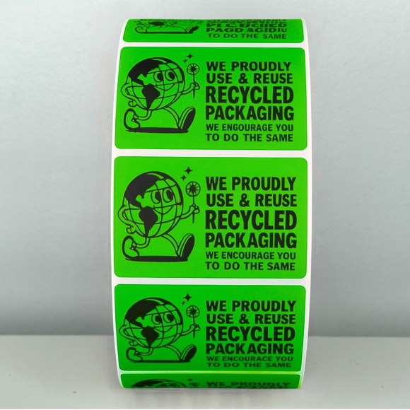 Recycled Packaging Stickers – Eco Friendly Labels for Shipping and Orders - Picture 2 of 11